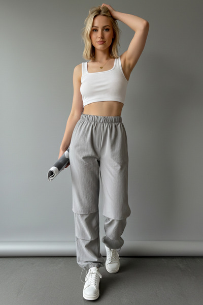 KHİ-ZAİ Women's Parachute Pants with Polyester Content