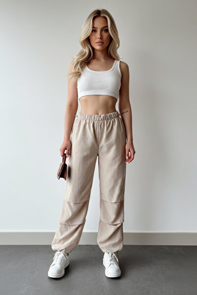 KHİ-ZAİ Women's Parachute Pants with Polyester Content