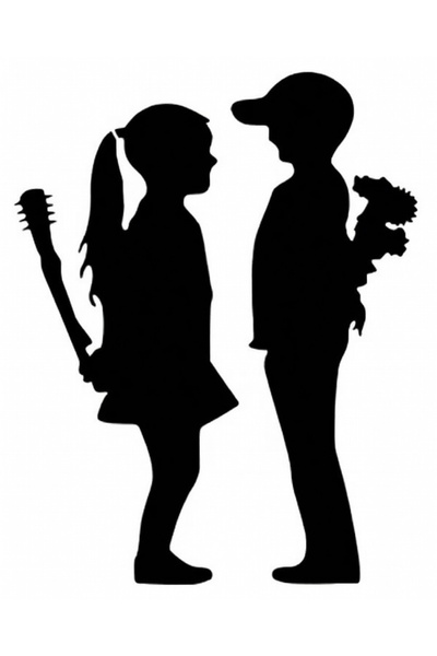 baretepro Decor perete 3d model BANKSY: Boy meets Girl, 25x25 cm, negru, prin...