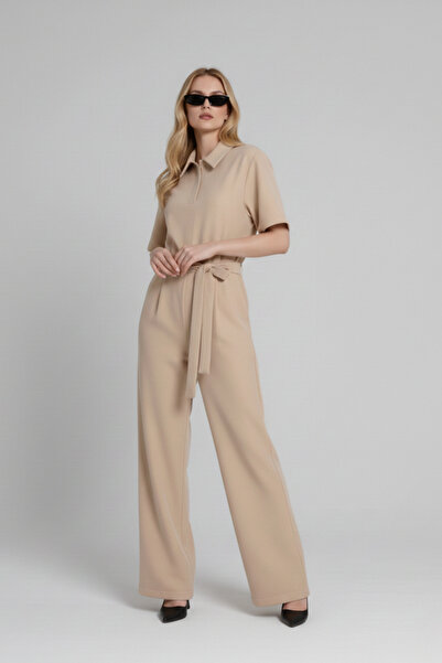 İntive Lingerie Women's Quality Fabric Belted Jumpsuit