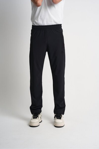 Shooter Sportswear Black Men's Sweatpants, Comfortable Fit, Zippered, Three P...