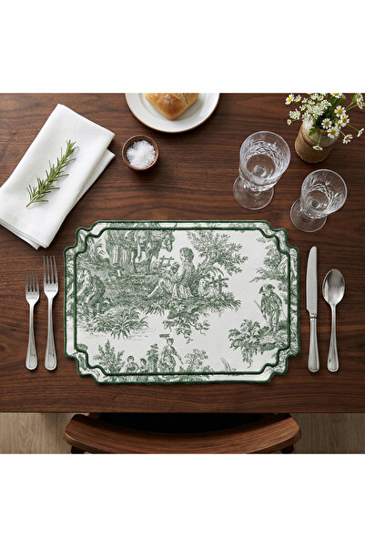 Solterra Design Fransız Köylü Nakışlı 2'li Barok Amerikan Servis Takımı