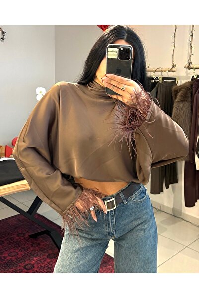 Krisbut Kadın Püskül Kol Saten Bluz