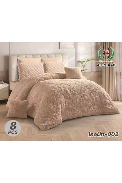 ALMIADD Aiseline Winter Plain Faux Fur Bedspread (8 Pieces) - Royal Touch - D...