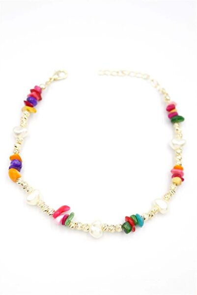 ahsun Dorika stone anklet - multicolor
