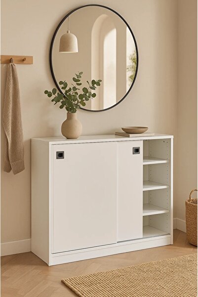 Empressco Şık Turkuaz Ayakkabılık, Beyaz Renkli ve Modern Tasarım