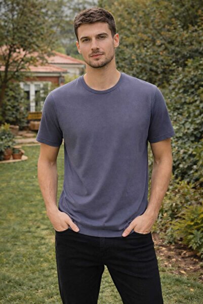 EAS GİYİM Duz Crew Neck T-Shirt