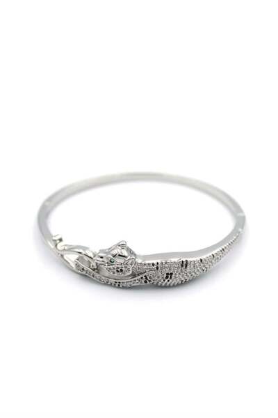 Royaleks سوار الزركون الفهد - فضي