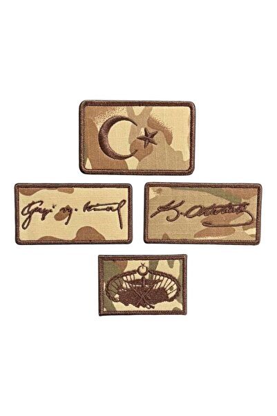 Ex Patch Özel Kuvvetler Kamuflaj Kumaşlı Nakış Patch Seti - 8x5 cm - 8x4 cm