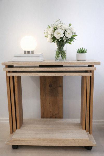 Nenu Nova 3 Lü Yan Sehpa - Koltuk Sehpası - Zigon Sehpa -Çok Amaçlı