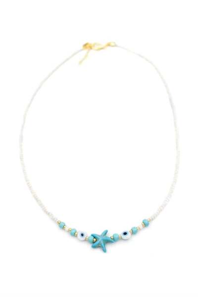 Royaleks Beaded Starfish Necklace - White