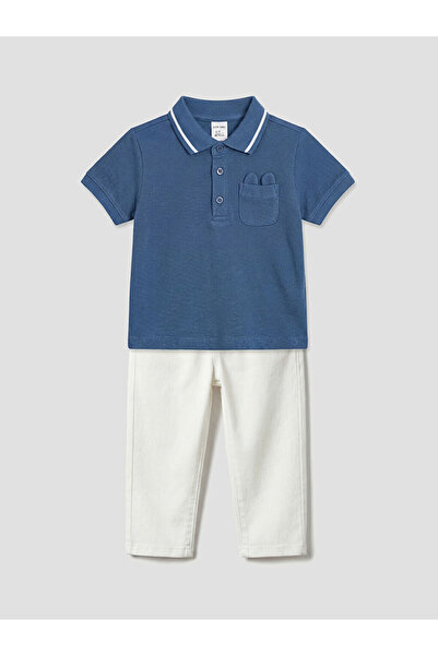 LC Waikiki Lacivert Polo Yaka Erkek Bebek Tişört ve Pantolon