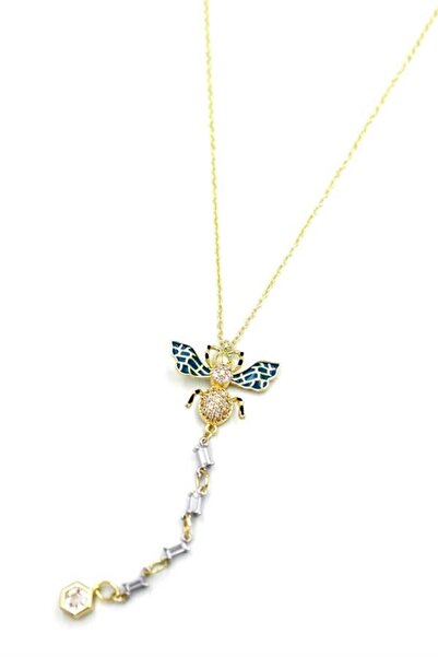 aysugün قلادة النحلة - ذهبي