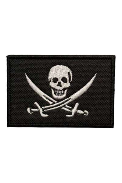 Ex Patch Calico Jack Korsan Bayrağı Nakış Patch Peç - 8x5 cm