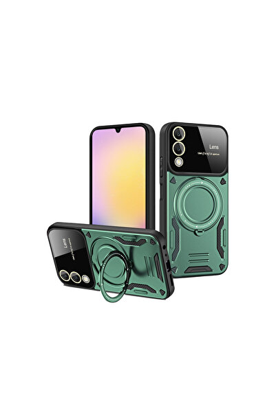 cepmoda غطاء سامسونج جالاكسي "S25 EDGE" ماصّ للصدمات مع حامل 360 درجة وحلقة ح...