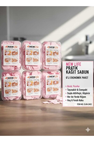 New Life 6 قطع من الصابون السحري المحمول بنمط الزهور الملونة، صابون عملي للأط...