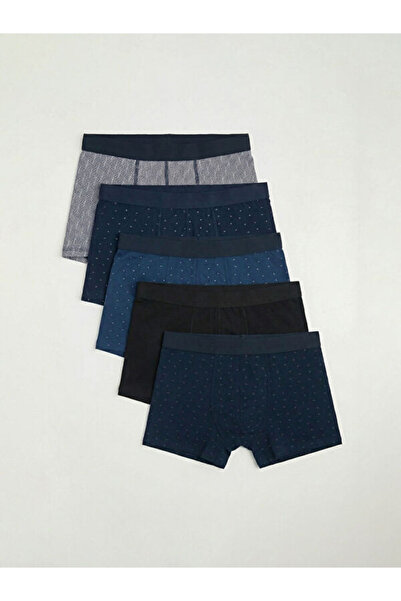 LC Waikiki Rmz Gi̇yi̇m Farkiyla Standardfit Cotton Flexible Men's Boxer 5-Pack