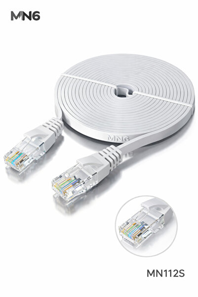 MN6 Mn112S Cat6 3 Meter Ethernet Cable-1000 Mbps Gigabit Supported-Flat (Flat...