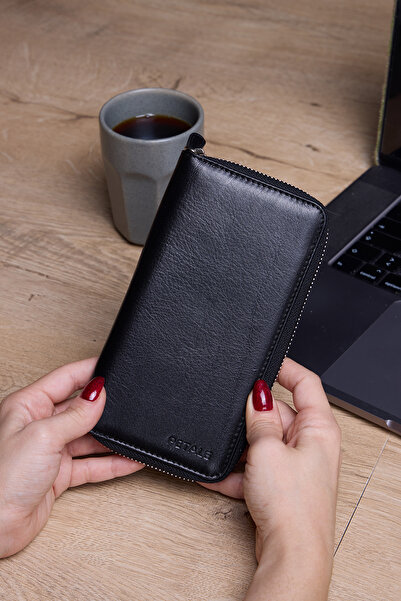 Lysande Genuine Leather Unisex Wallet with Phone Compartment and 15 Card Holders