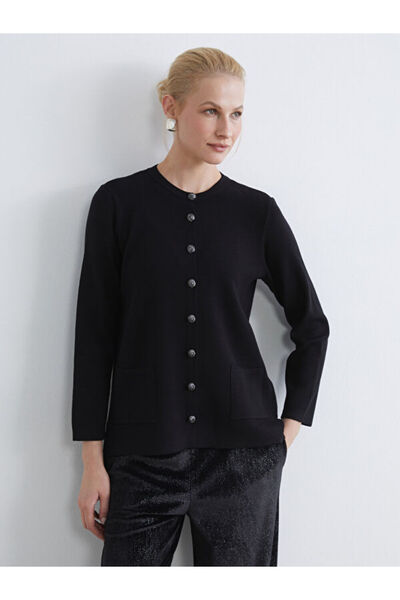 LC Waikiki Rmz Gi̇yi̇m Farkiyla Zero Roba Collar Women's Knitwear Cardigan