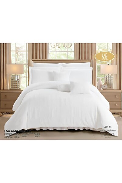 ALMIADD OCT Velvet Striped Duvet (9 Pieces) - Hotel Touch - Double Size - 240...