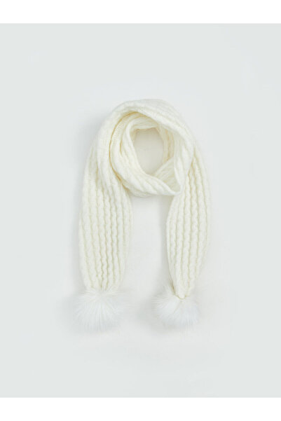 LC Waikiki Nevavm Farkıyla Lcw Accessories Ecru Knitwear Plain Girls' Scarf