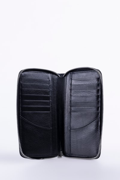 Lysande Genuine Leather Unisex Wallet with Phone Compartment and 15 Card Holders