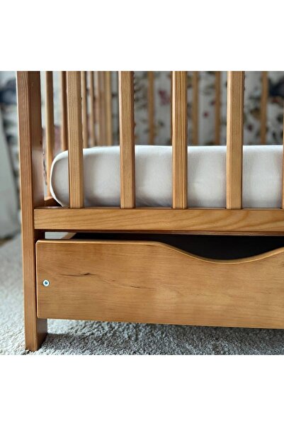 Kidizi Solid wood crib 120x60 cm Matilda with drawer with lid, 3-level adjust...
