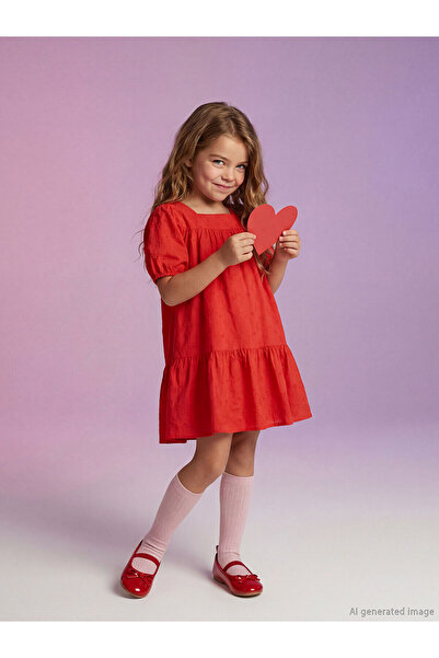 LC Waikiki Özmarka New Season Girl's Balloon Sleeve Dress