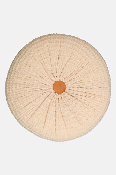 Muy Mucho Textured Round Pillow, Brown