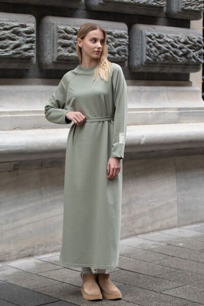 Balenbi Basic Hijab Women's Combed Cotton Dress with Label Detail 1168 – Form...