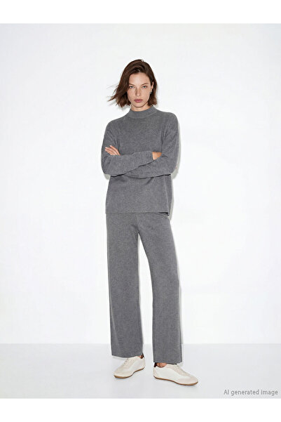 LC Waikiki Rmz Gi̇yi̇m Farkiyla Women's Knitwear Pants with Waist Cord