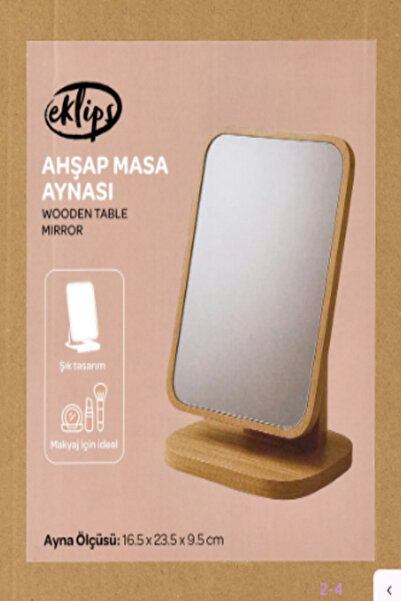 eklips Ahşap Masa Aynası Kare
