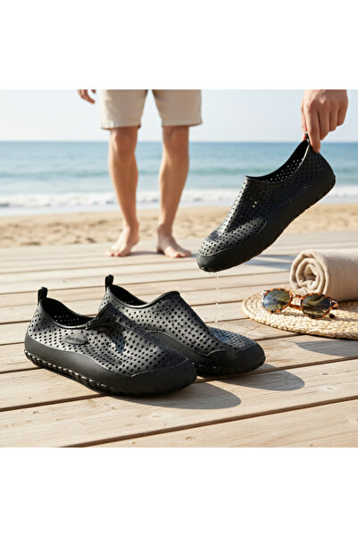 Emek حذاء MUHDAMAD للرجال والنساء باللون الأسود غير قابل للانزلاق للشاطئ والبحر