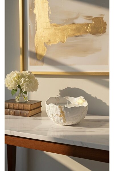 BalibeeCandle BalibeecandleHandmade dekoratif kasede 13x13 gold renk efektli ...