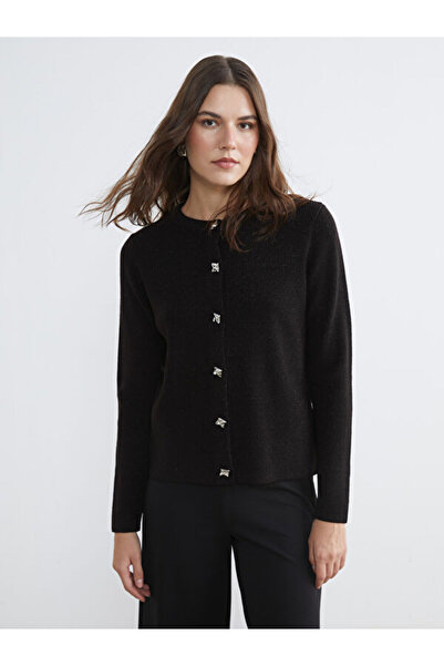 LC Waikiki Rmz Gi̇yi̇m Farkiyla Zero Roba Collar Women's Knitwear Cardigan