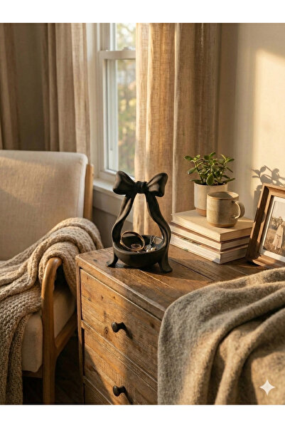 Store Fiyonklu Dekoratif Takı Standı – Pudra Pembe Minimal Yüzük & Küpe Organ...