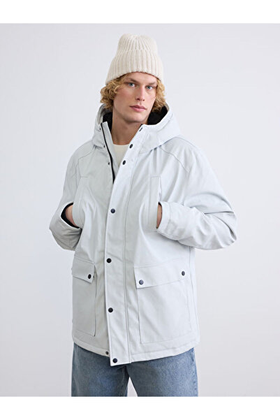 LC Waikiki Rmz Gi̇yi̇m Farkiyla Standardfit Hooded Men's Coat