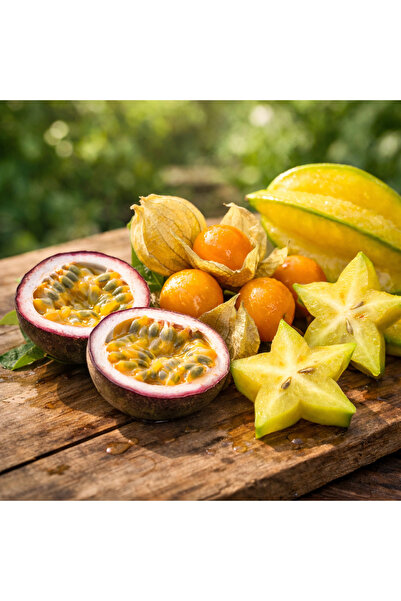 ALANYADAN TROPİKAL 1 Adet Yıldız Meyvesi 300GR Pasiflora 100GR Altın Çilek Tr...