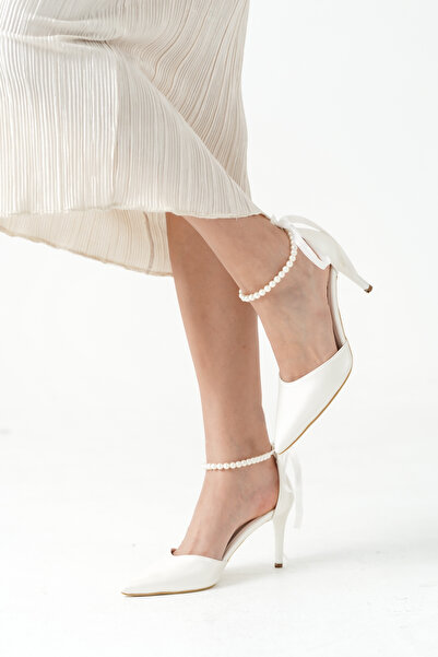 FOLLOWIN Women's Bride Pearl Stiletto Thin Heeled Special Occasion Wedding Br...