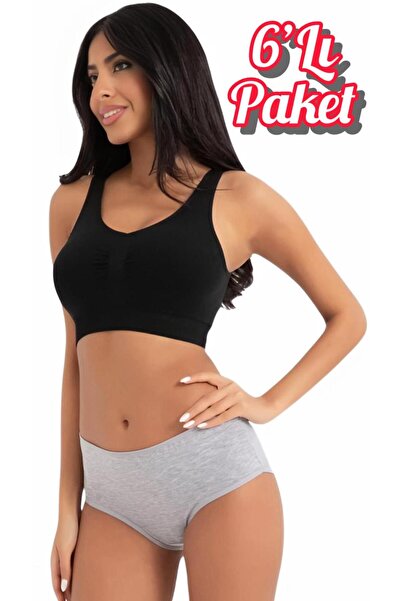 Özten İç Giyim Pack of 6 Luxury Lycra Flexible Cotton High Waist Bato Women's...