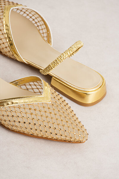 Yula Fashion Shoes Women's Stylish Evening Dress with Stone Embroidery on Mes...