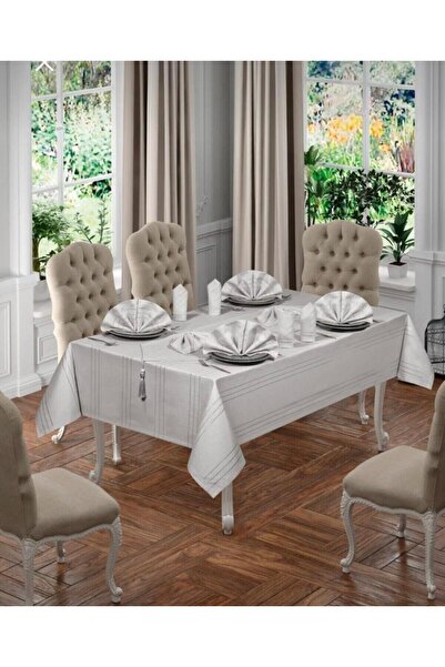 ROYAM Atak Carmen Tablecloth for 12 People Dining Presentation Set 26 Pieces