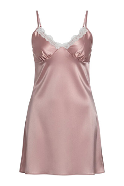 Star Fashion Satin ladies furou with thin straps and lace applied