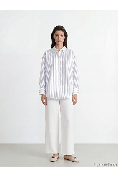 LC Waikiki Peak New Season Elastic Waist Wide Leg Women's Trousers
