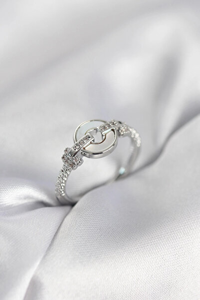 CT STONES Mey Import ®   Silver Color Circle Shape and Zircon Stone Women's Ring