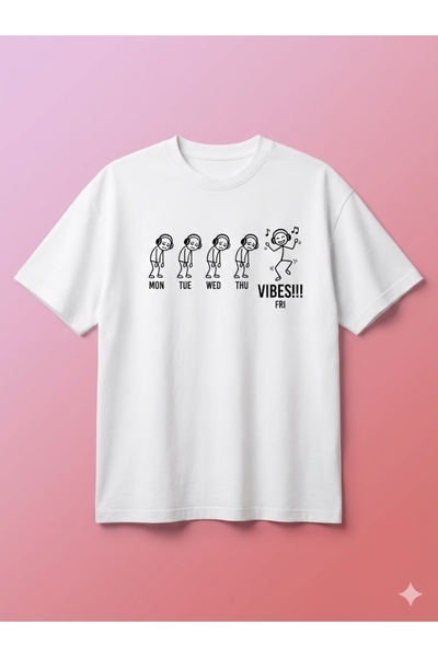 PERISENSE Unisex Frivibes Printed Premium Combed Cotton Oversize T-Shirt