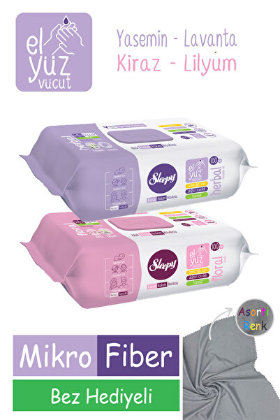 Sleepy Kişisel Bakım Havlusu Yasemin Kiraz Alkolsüz Bebek, Çocuk, Yetişkin, H...