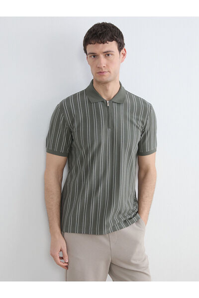 LC Waikiki Peak New Season Polo Neck Striped Men's T-Shirt