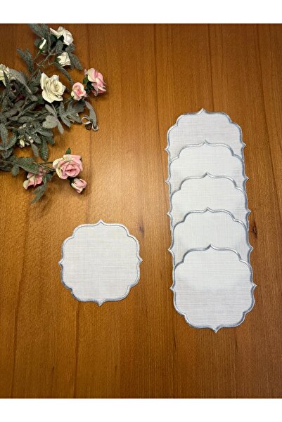 Smiling Home 6 Pieces Gardenia Linen Silver Color Presentation Model Cocktail...